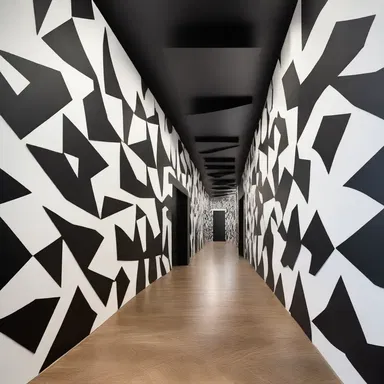 The unconventional architect incorporated abstract patterns on the walls, creating an optical illusion of formication throughout the entire building.