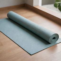 A sleek and textured yoga mat laid out in a serene space.