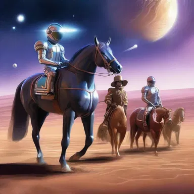 In a futuristic world, the claiming race took place on a distant planet where owners announced the intergalactic bidding price for their horses after the race.
