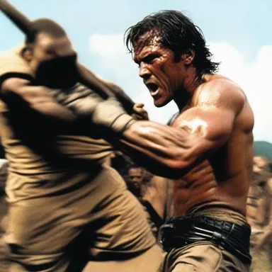 The character in the movie played dirty and fought below the belt to win the competition.