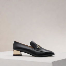 Generate a futuristic design of sleek leather shoes with a blend of classic aesthetic and modern detailing