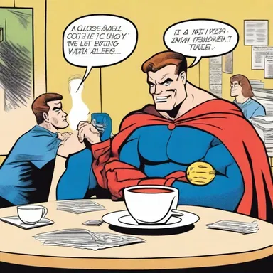 In the comic strip, the superhero's secret power was being able to summon an unlimited supply of delicious coffee rolls whenever in need.