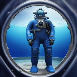 This is a high-quality digital art image of a diving suit