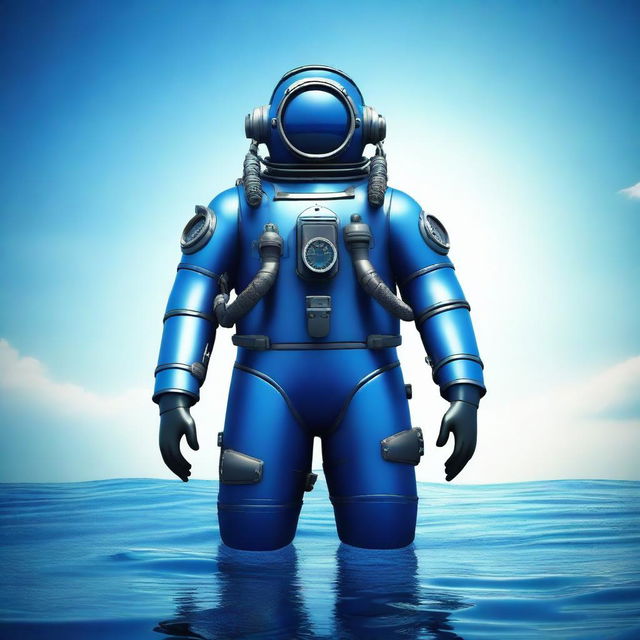 This is a high-quality digital art image of a diving suit