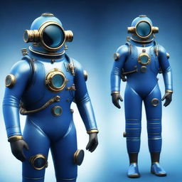 This is a high-quality digital art image of a diving suit