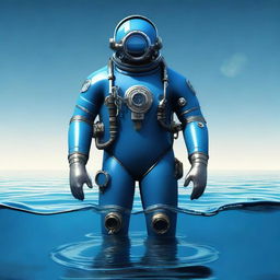 This is a high-quality digital art image of a diving suit