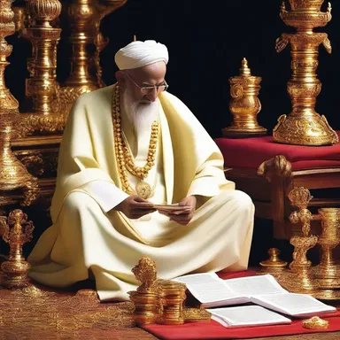 The holy text of this religion warns against succumbing to the rapacity of material wealth and encourages selflessness.