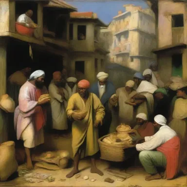 The painting depicted a scene of rapacity, with greedy figures hoarding treasures while others suffered in poverty.