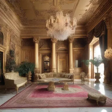 The opulent mansion showcased the rapacity of its owner through extravagant and excessive decor.