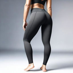 A high-quality digital art image depicting a person wearing black yoga pants