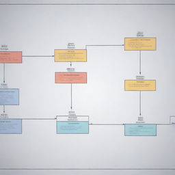 4K HD quality graphic of an organizational management chart, with various clearly labeled managerial positions, lines of reporting and communication, poised in a professional and corporate setting