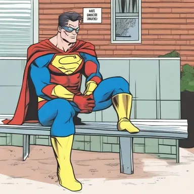 In the comic book series, the superhero is temporarily injured and has to warm the bench until he recovers.