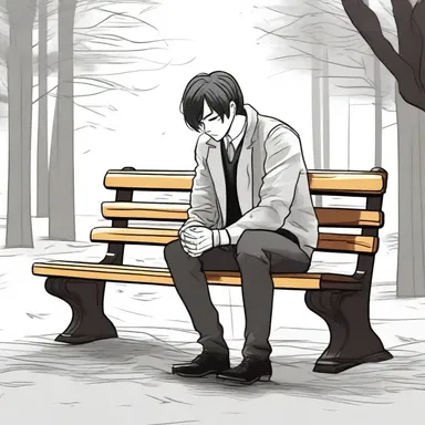 The protagonist, feeling discouraged, decides to warm the bench instead of actively participating in the plot of the novel.