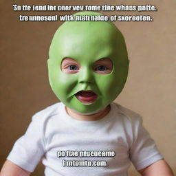 A hilarious meme featuring a baby, dressed like the lead character from 'The Mask' movie, in a comical situation or with a funny quote.