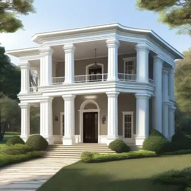 The colonist designed and built a beautiful colonial-style house with grand pillars and a spacious interior.