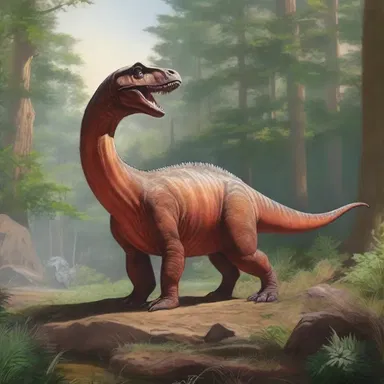 The artist created a breathtaking painting of the pisanosaurus in its prehistoric habitat.