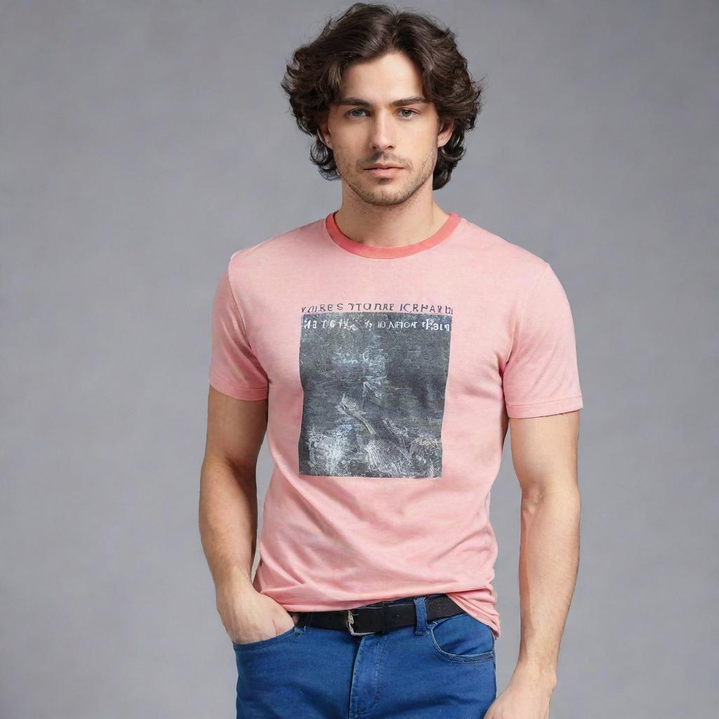 Assortment of stylish and trendy t-shirts designed for boys and men