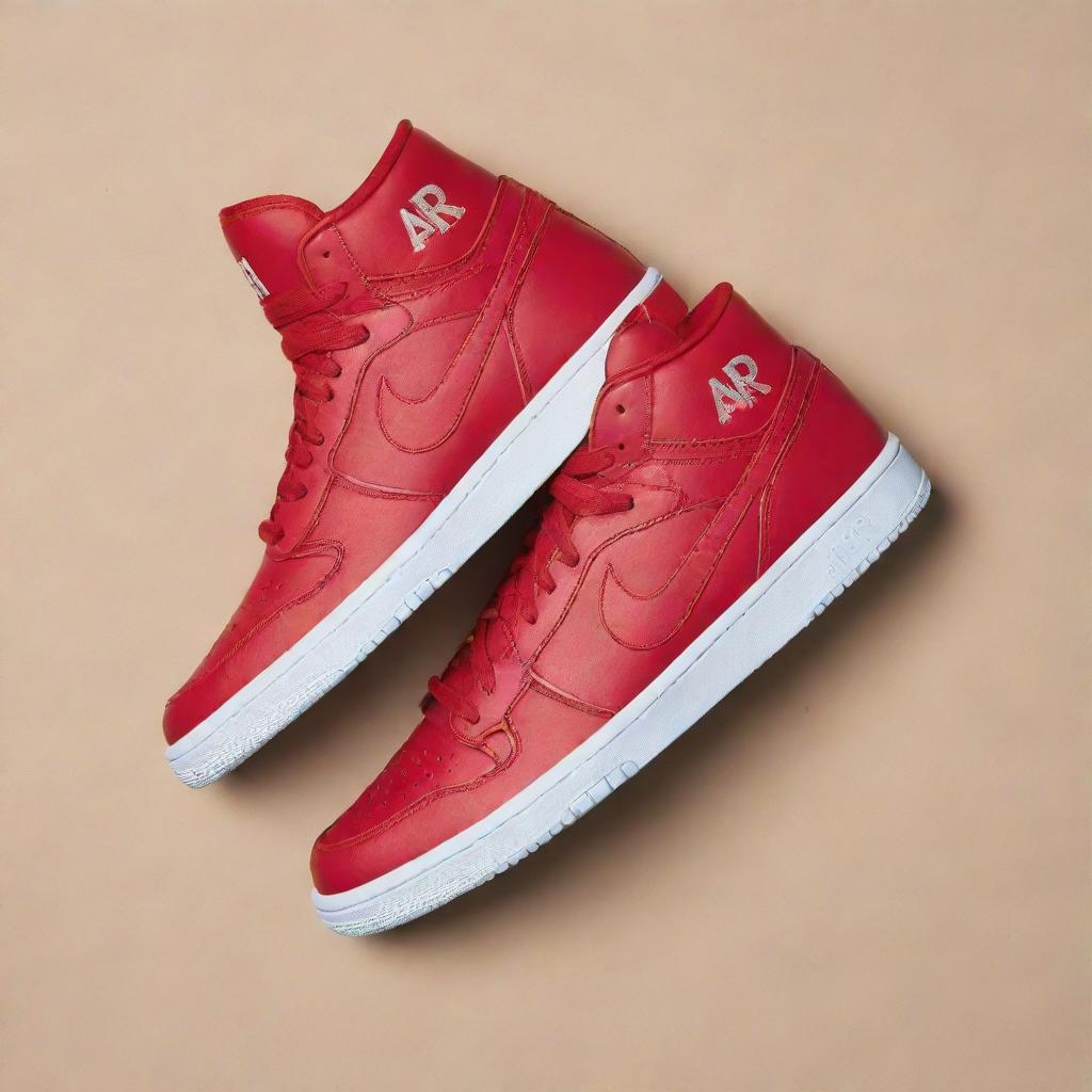 High top basketball shoes in bold color, featuring the initials 'AR' prominently displayed on the sides