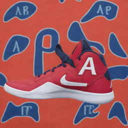 High top basketball shoes in bold color, featuring the initials 'AR' prominently displayed on the sides