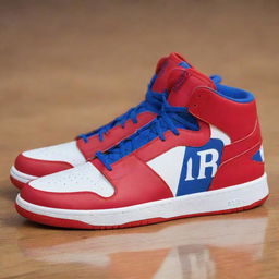 High top basketball shoes in bold color, featuring the initials 'AR' prominently displayed on the sides