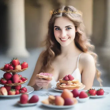 According to Greek mythology, the goddess of love, Aphrodite, had a notorious sweet tooth and loved indulging in desserts.