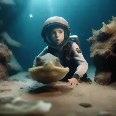 The protagonist in the film encountered a limpet while exploring a sunken shipwreck.