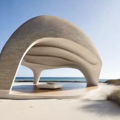 The architect designed a seashell-shaped limpet structure for the beachfront property.