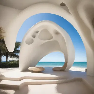 The architect designed a seashell-shaped limpet structure for the beachfront property.
