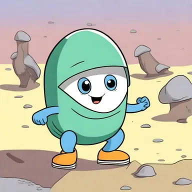 In the cartoon, the character used a limpet shell as a makeshift helmet to protect their head from falling objects.