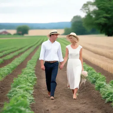 The couple walked hand in hand through the picturesque farmland, appreciating the beauty of tillage.