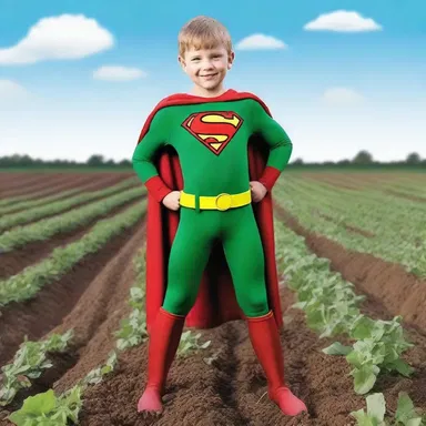 The superhero's origin story involved growing up on a farm and learning the importance of tillage for food production.