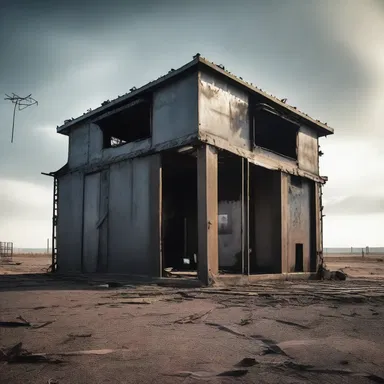 In the dystopian novel, the protagonist builds a jury-rigged shelter using scrap metal to survive in the post-apocalyptic world.