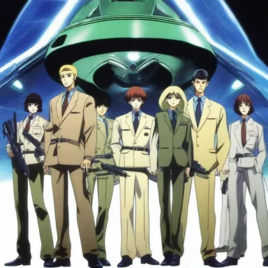 The characters in the anime series used jury-rigged weapons created from their surroundings to fight off the invading aliens.