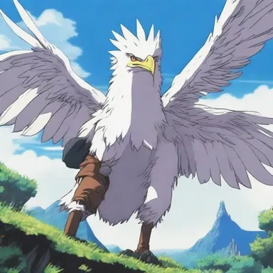 The protagonist in the anime series had a unique ability to summon a giant feathered creature as their weapon.