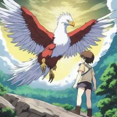 The protagonist in the anime series had a unique ability to summon a giant feathered creature as their weapon.