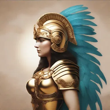 According to Greek mythology, the goddess Athena had an armor with a feathered helmet that represented wisdom.