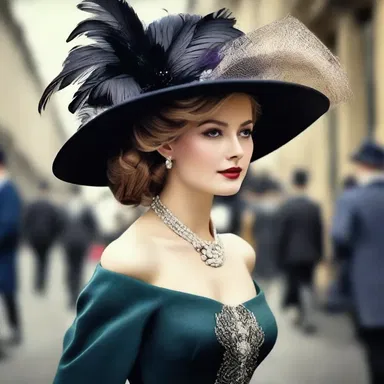 The protagonist in the novel had a feathered hat, which added to her elegance and sophistication.