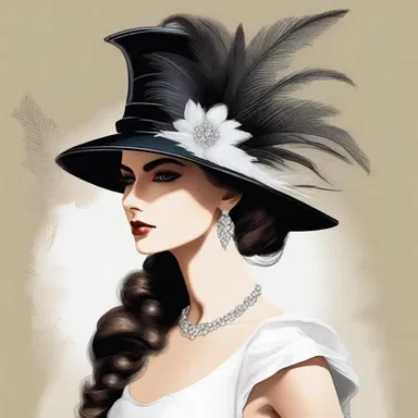 The protagonist in the novel had a feathered hat, which added to her elegance and sophistication.