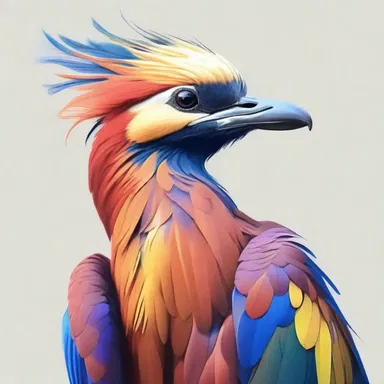 The artist created a stunning portrait of a majestic bird with its feathered plumage.