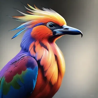 The artist created a stunning portrait of a majestic bird with its feathered plumage.