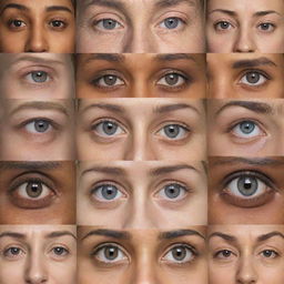 A collage of close-up images of human eyes, capturing a range of emotions and expressions, with diverse ethnicities and age groups represented.