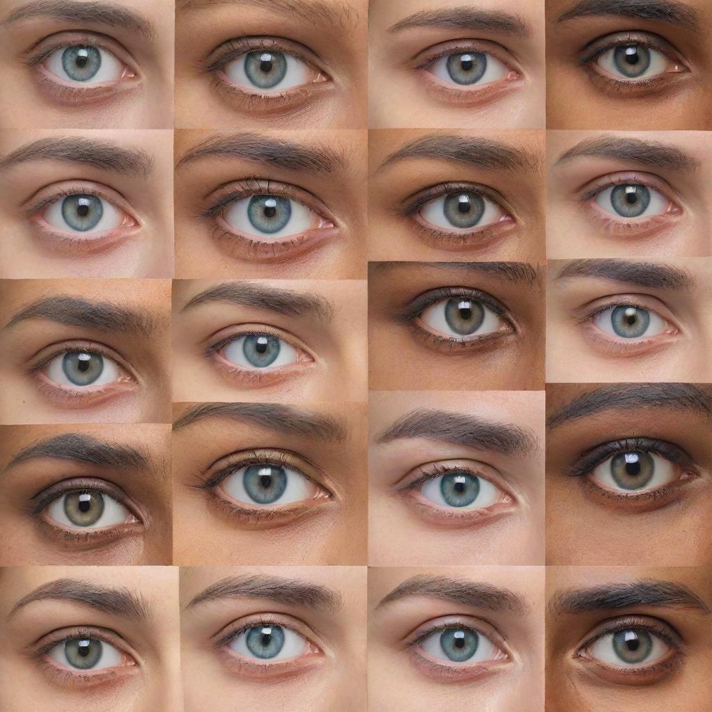 A collage of close-up images of human eyes, capturing a range of emotions and expressions, with diverse ethnicities and age groups represented.