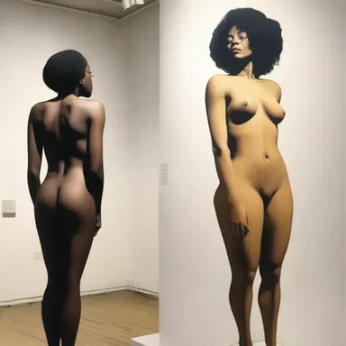 The artwork in the gallery explored the theme of sexploitation by challenging societal norms of sexuality.