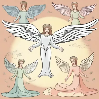 The ethereal creatures with wings and halos in the cartoon show were depicted as heavenly beings.