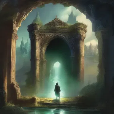 The external realm in the fantasy novel was an alternate world that could be accessed through a magical portal.