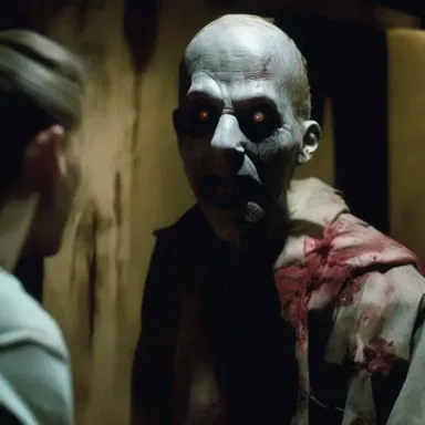 The horror movie relied on creating external scares through creepy makeup, eerie sound effects, and haunting visuals.
