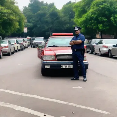The traffic officer fined the protagonist of the movie for parking in a no-parking zone.