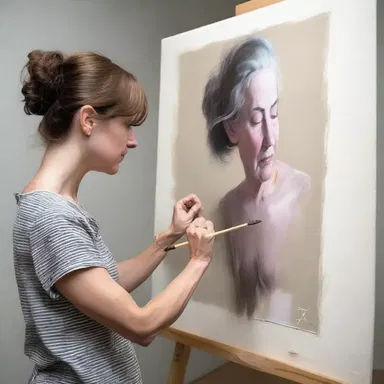 The artist fine-tuned the details of the painting with delicate brushstrokes.