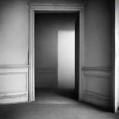 As the door creaked open, a fine mist of eerie fog enveloped the room.