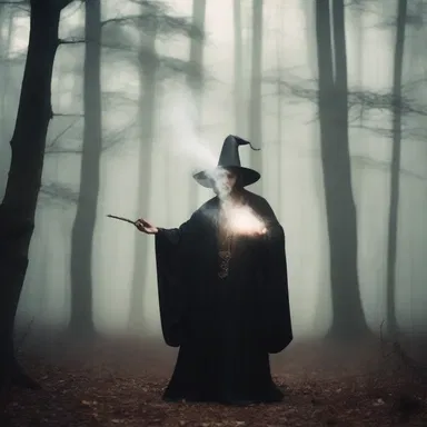 The magician cast a spell that created a fine mist, enveloping the forest in an ethereal atmosphere.